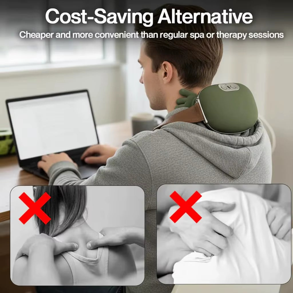 4D Wireless Massager Shiatsu Deep Tissue Relief with Heat Bionic Tissue Shiatsu Electric Massage for Necks, Back, Shoulders