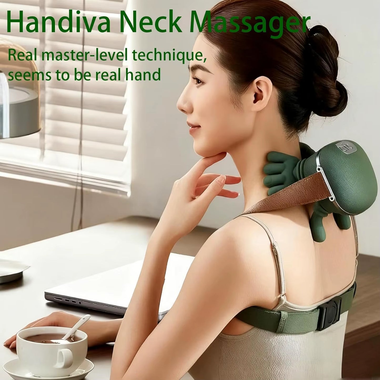 4D Wireless Massager Shiatsu Deep Tissue Relief with Heat Bionic Tissue Shiatsu Electric Massage for Necks, Back, Shoulders